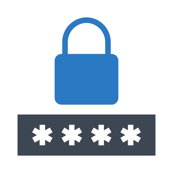 安全密码字形颜色图标 — 图库矢量图片