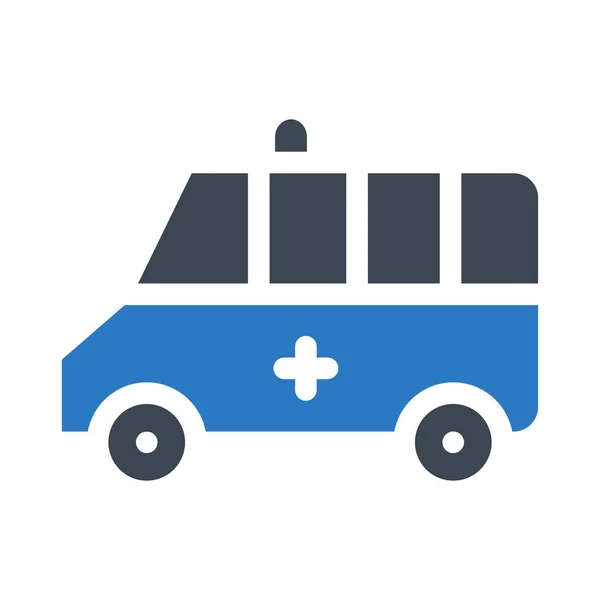 Ambulance Glyph Color Icon — Stock Vector