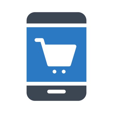 Online alışveriş glif renk simgesi