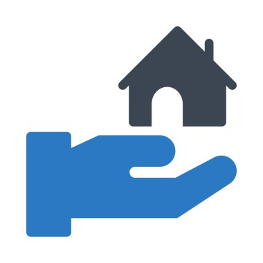 güvenli ev glif renk simgesi