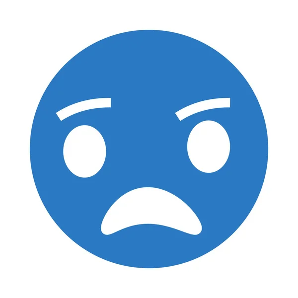 Sad Face Glyph Color Icon — Stock Vector