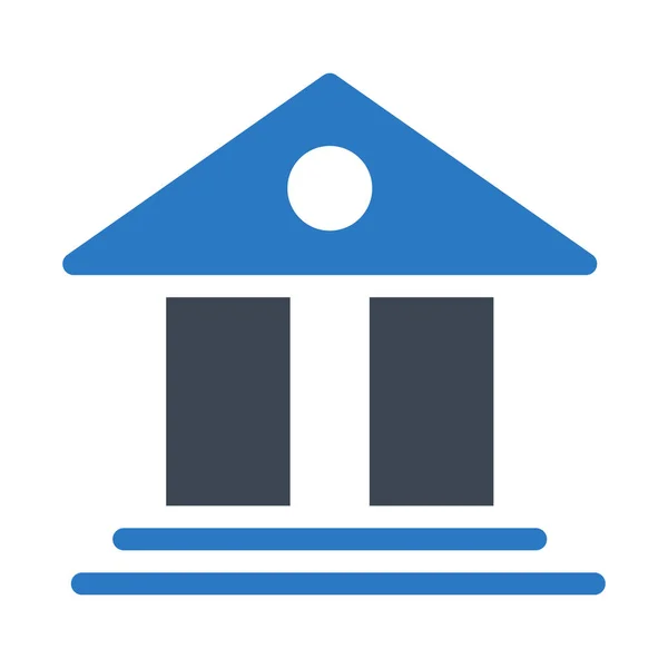 Banco Icono Color Glifo — Vector de stock