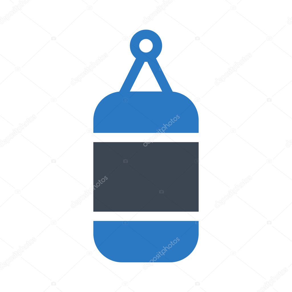 boxing bag glyph color icon
