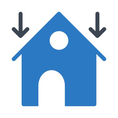 İndir ev glif renk simgesi