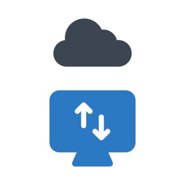 Yükleme glif renk simgesi İndiriyor