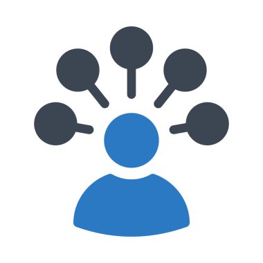 Kullanıcı ağ glif renk simgesi