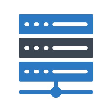 depolama sunucusu glif renk simgesi