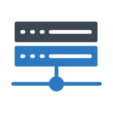 depolama sunucusu glif renk simgesi