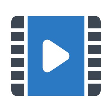 video oynatıcı glif renk simgesi