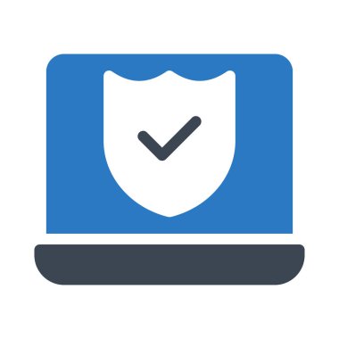 dizüstü bilgisayar güvenlik glif renk simgesi