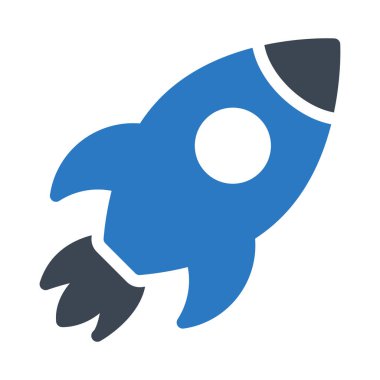 Roket glif renk simgesi