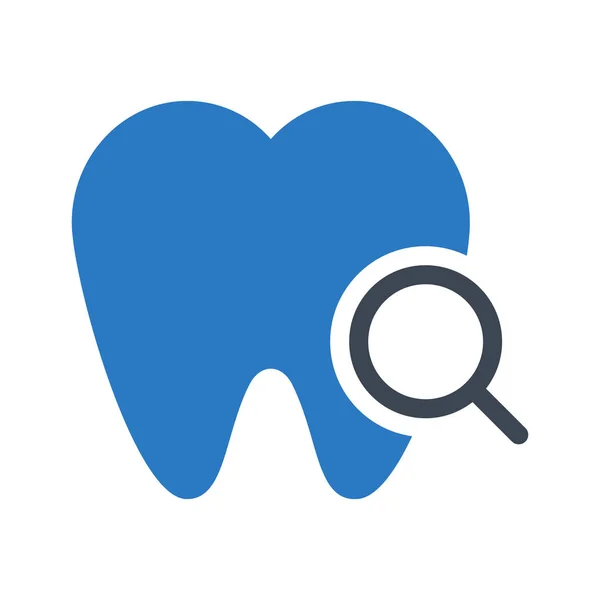 Search Teeth Glyph Color Icon — Stock Vector
