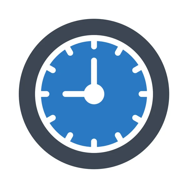Horloge Glyphe Icône Couleur — Image vectorielle