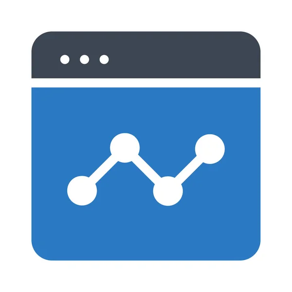 Analytiska Diagram Webbläsare Glyph Färgikonen — Stock vektor