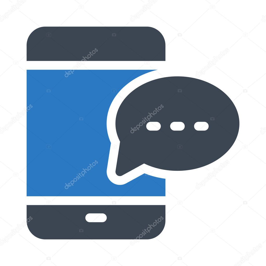 mobile chat glyph color icon