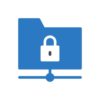 Güvenli klasör sunucu glif renk simgesi