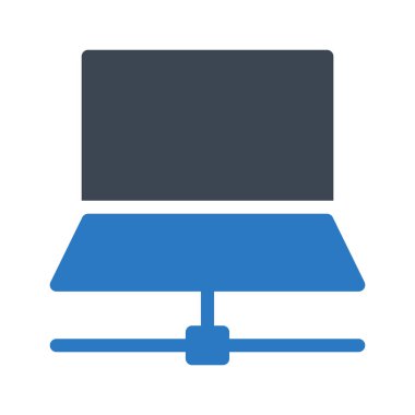 dizüstü bilgisayar paylaşım glif renk simgesi