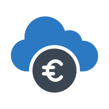 Euro bulut glif renk simgesi