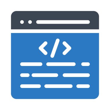 kodlama web sayfası glif renk simgesi