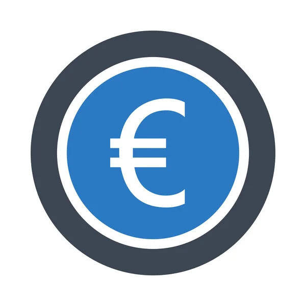 Pièces Euros Icône Couleur Glyphe — Image vectorielle