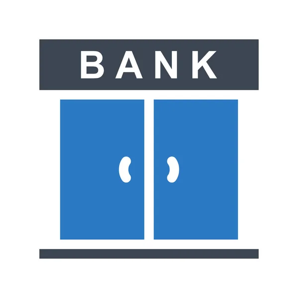 Bank Dörren Glyph Färgikonen — Stock vektor