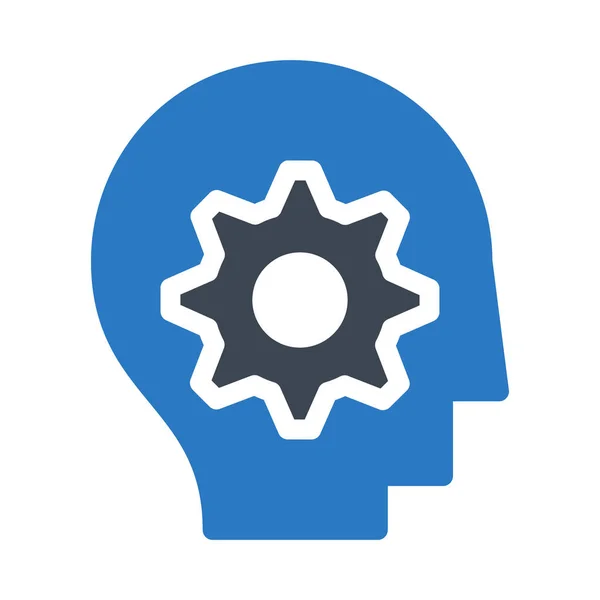 Cerebro Ajuste Icono Color Glifo — Vector de stock