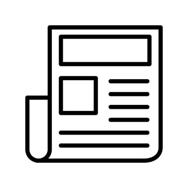 Gazete ince çizgi simgesi