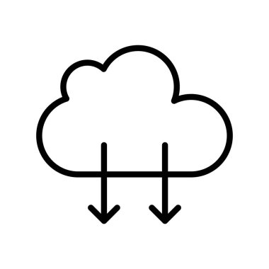 İndir bulut ince çizgi simgesi