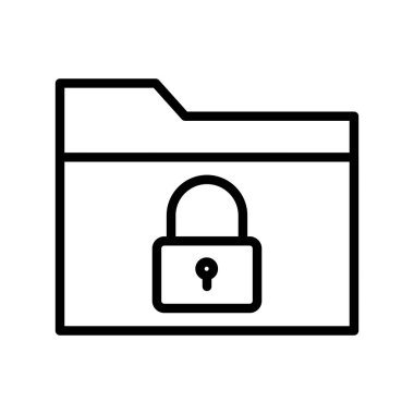 Güvenli klasör ince çizgi simgesi