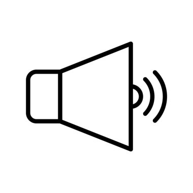 Megafon ince çizgi simgesi