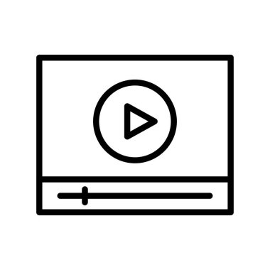 video oynatıcı ince çizgi simgesi