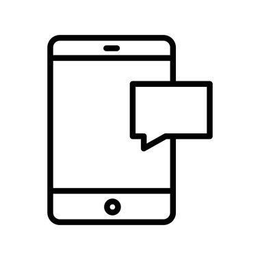 Mobil sohbet ince çizgi simgesi