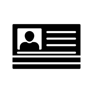 kimlik kartı glifleri düz simgesi