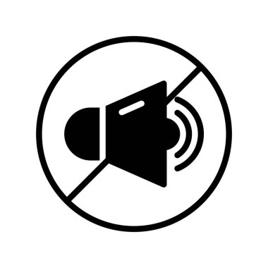 sessiz glifleri düz simgesi