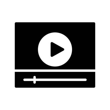 video oynatıcı glifleri düz simgesi