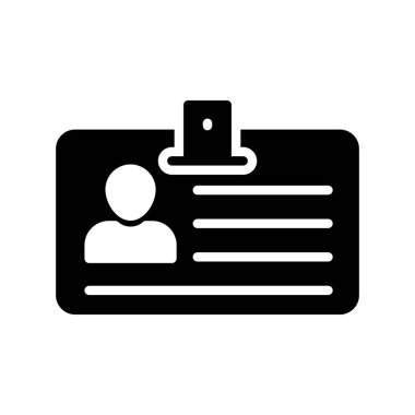 kimlik kartı glifleri düz simgesi