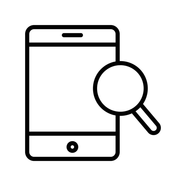 Recherche Mobile Ligne Mince Icône — Image vectorielle
