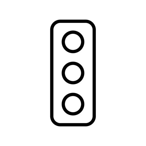 Traffic Signals Thin Line Icon — Stock Vector