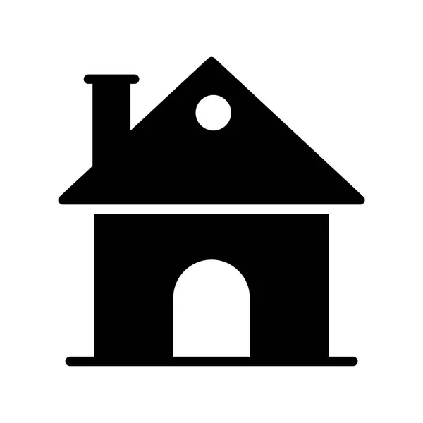 Casa Glifos Icono Plano — Vector de stock