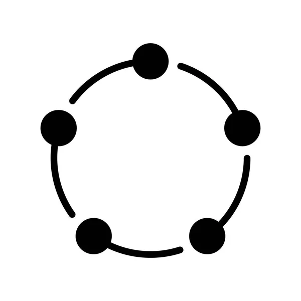 Connexion Glyphes Icône Plate — Image vectorielle