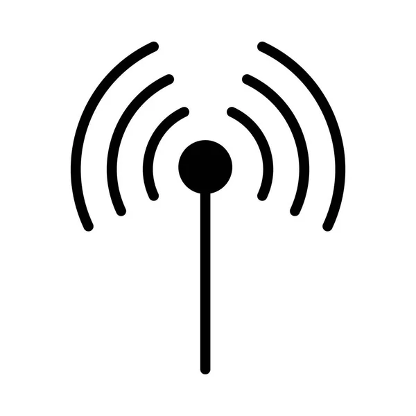 Glifi Wireless Icona Piatta — Vettoriale Stock