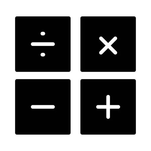Mathematics Glyphs Flat Icon — Stock Vector
