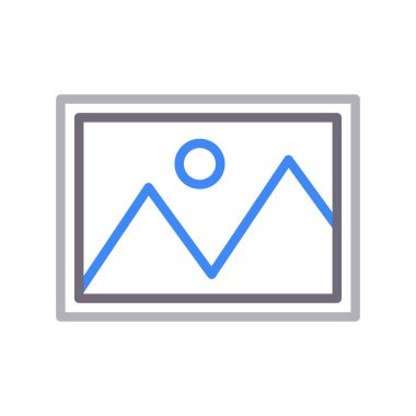 Fotoğraf ince renk çizgisi simgesi