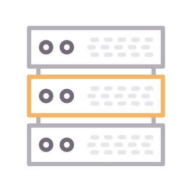 veritabanı ince renk çizgisi simgesi