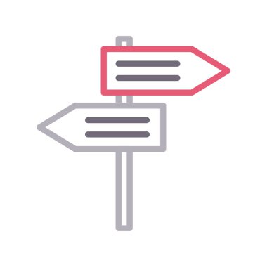 Yön panosu ince renkli hat simgesi