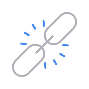 kırık bağlantı ince renk çizgisi simgesi