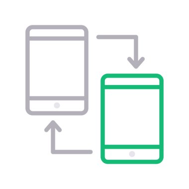 dosya aktarımı ince renk çizgisi simgesi