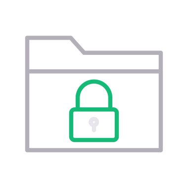 güvenli klasör ince renk çizgisi simgesi