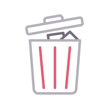 Çöp ince renk çizgisi simgesi