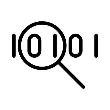 Arama kodlama ince çizgi simgesi